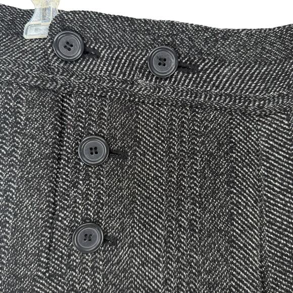 Max Studio Wide Leg Trouser Pants Womens Size 8 Black Sailor Button Career Tweed - Picture 4 of 7